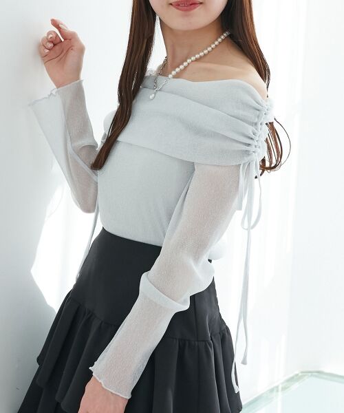 MAJESTIC LEGON / マジェスティックレゴン カットソー | ドロストオフショルラメチュールトップス | 詳細25