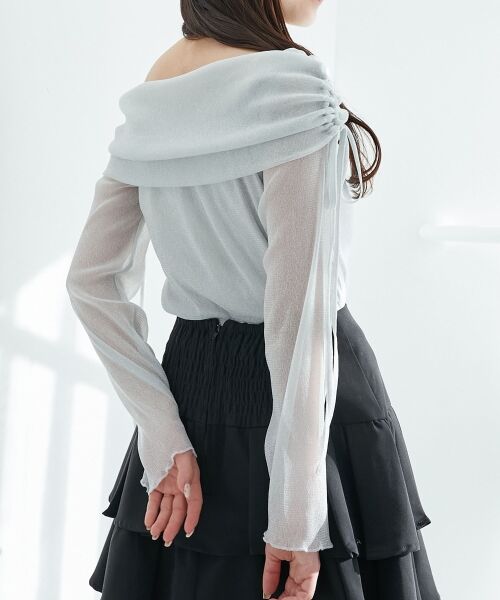 MAJESTIC LEGON / マジェスティックレゴン カットソー | ドロストオフショルラメチュールトップス | 詳細26