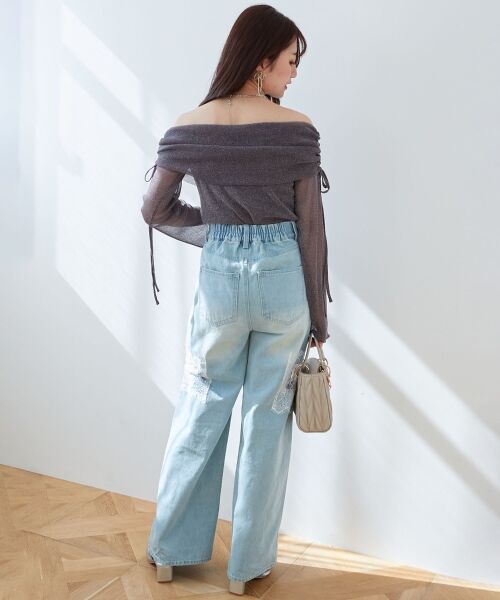 MAJESTIC LEGON / マジェスティックレゴン カットソー | ドロストオフショルラメチュールトップス | 詳細30