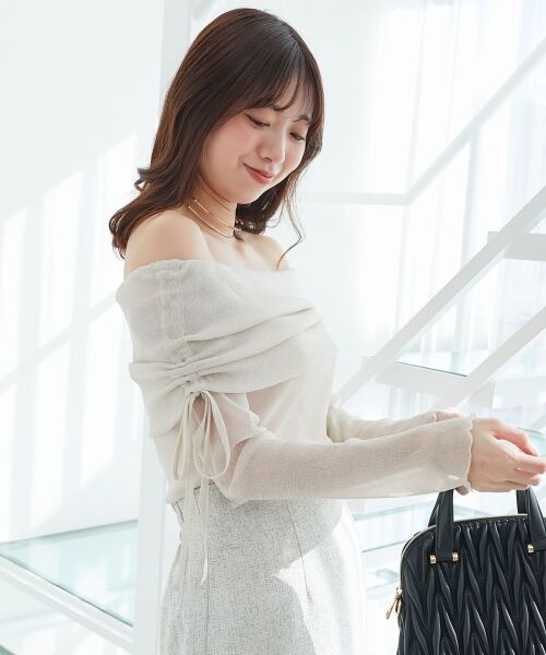 MAJESTIC LEGON / マジェスティックレゴン カットソー | ドロストオフショルラメチュールトップス | 詳細5