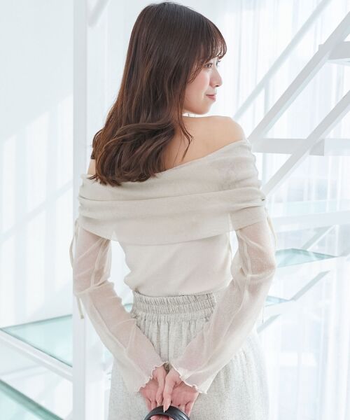 MAJESTIC LEGON / マジェスティックレゴン カットソー | ドロストオフショルラメチュールトップス | 詳細6