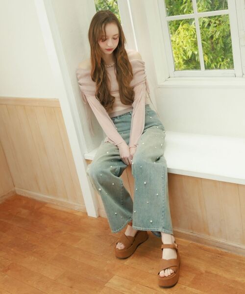 MAJESTIC LEGON / マジェスティックレゴン カットソー | ドロストオフショルラメチュールトップス | 詳細9