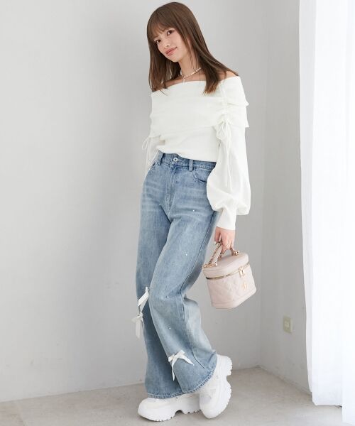 MAJESTIC LEGON / マジェスティックレゴン ニット・セーター | ドロストオフショルニット | 詳細2