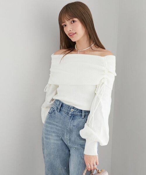 MAJESTIC LEGON / マジェスティックレゴン ニット・セーター | ドロストオフショルニット | 詳細4