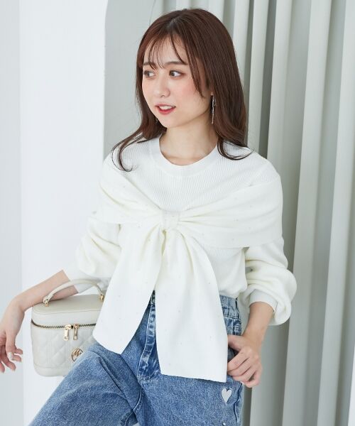 MAJESTIC LEGON / マジェスティックレゴン ニット・セーター | リボンビジューニット | 詳細3