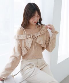 MAJESTIC LEGON / マジェスティックレゴン カーディガン・ボレロ | ネップキャミセットフリルカーディガン