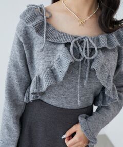 MAJESTIC LEGON / マジェスティックレゴン カーディガン・ボレロ | ネップキャミセットフリルカーディガン