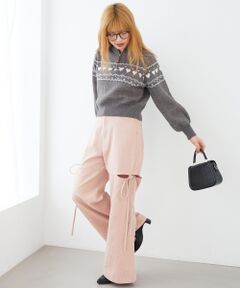 MAJESTIC LEGON / マジェスティックレゴン ニット・セーター | ハートジャカードハーフジップニット