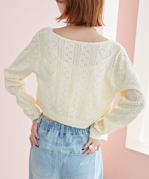 MAJESTIC LEGON / マジェスティックレゴン カーディガン・ボレロ | ハート透かし柄キャミセットカーデ | 詳細13