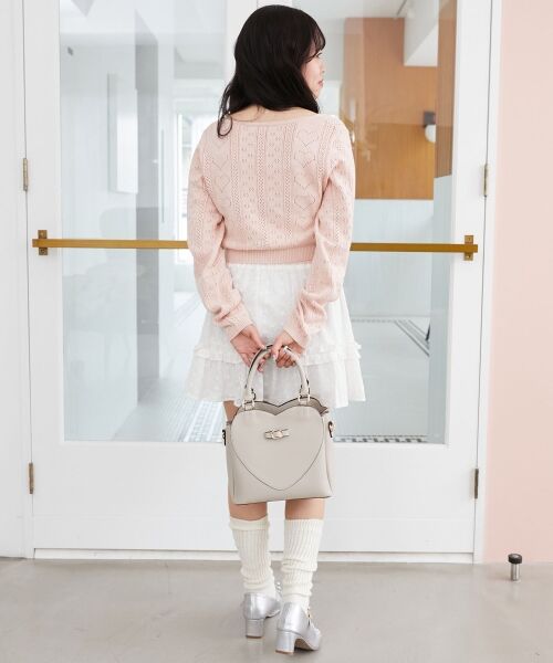 MAJESTIC LEGON / マジェスティックレゴン カーディガン・ボレロ | ハート透かし柄キャミセットカーデ | 詳細17