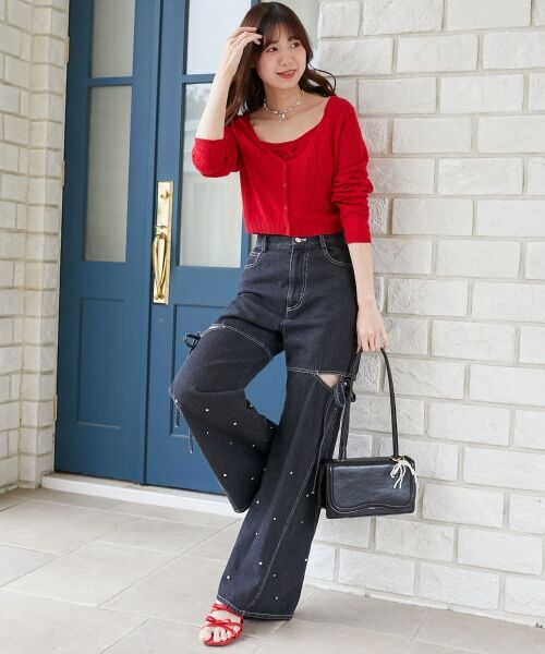 MAJESTIC LEGON / マジェスティックレゴン カーディガン・ボレロ | ハート透かし柄キャミセットカーデ | 詳細22