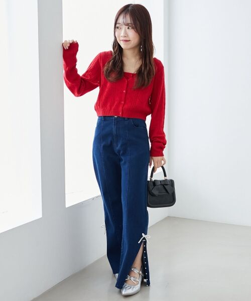 MAJESTIC LEGON / マジェスティックレゴン カーディガン・ボレロ | ハート透かし柄キャミセットカーデ | 詳細24