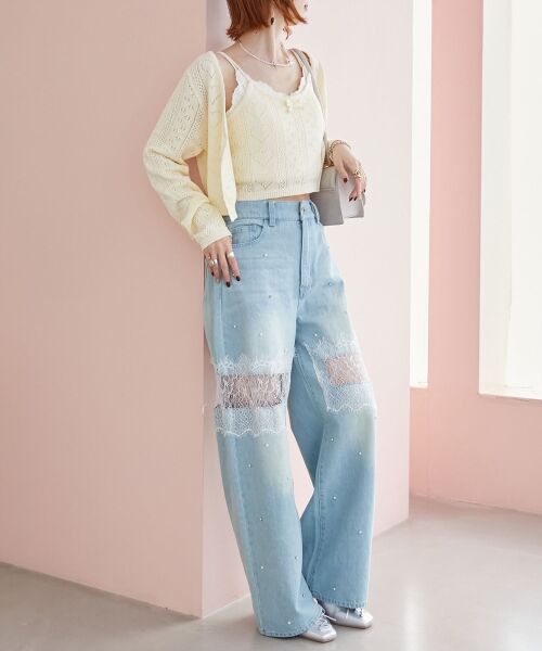 MAJESTIC LEGON / マジェスティックレゴン カーディガン・ボレロ | ハート透かし柄キャミセットカーデ | 詳細9