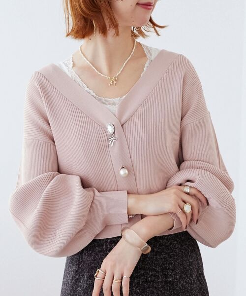 MAJESTIC LEGON / マジェスティックレゴン カーディガン・ボレロ | リボンチャームビジューボタンカーデ | 詳細16