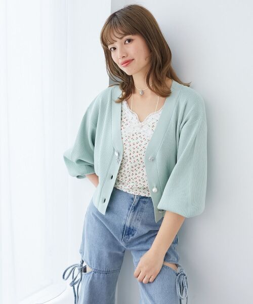 MAJESTIC LEGON / マジェスティックレゴン カーディガン・ボレロ | リボンチャームビジューボタンカーデ | 詳細23