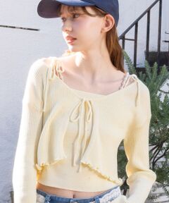 MAJESTIC LEGON / マジェスティックレゴン カーディガン・ボレロ | パールチェーンキャミセットカーディガン