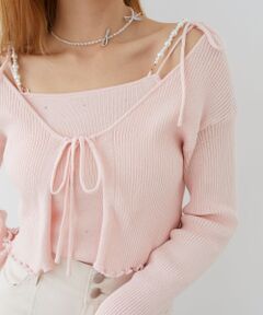 MAJESTIC LEGON / マジェスティックレゴン カーディガン・ボレロ | パールチェーンキャミセットカーディガン