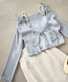 MAJESTIC LEGON / マジェスティックレゴン カーディガン・ボレロ | パールチェーンキャミセットカーディガン