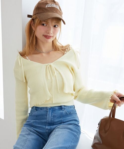 MAJESTIC LEGON / マジェスティックレゴン カーディガン・ボレロ | パールチェーンキャミセットカーディガン | 詳細10