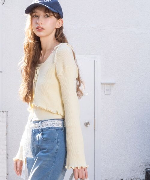 MAJESTIC LEGON / マジェスティックレゴン カーディガン・ボレロ | パールチェーンキャミセットカーディガン | 詳細2