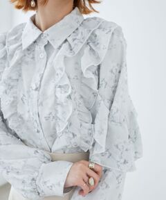 MAJESTIC LEGON / マジェスティックレゴン シャツ・ブラウス | 襟付きシアーフリルブラウス