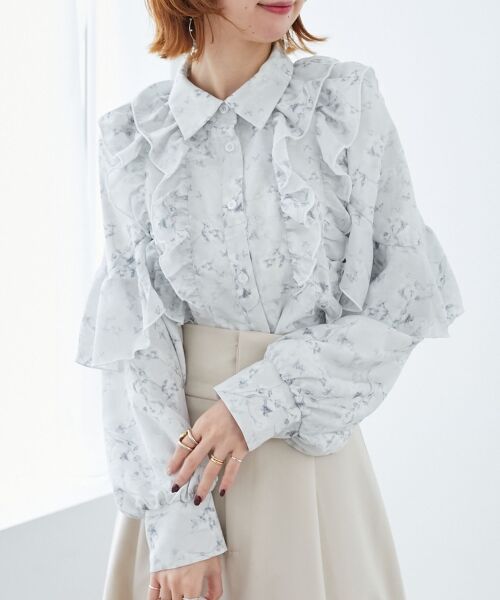 MAJESTIC LEGON / マジェスティックレゴン シャツ・ブラウス | 襟付きシアーフリルブラウス | 詳細26