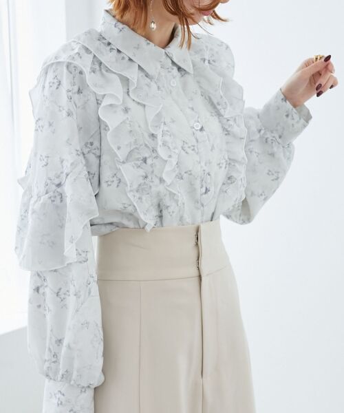 MAJESTIC LEGON / マジェスティックレゴン シャツ・ブラウス | 襟付きシアーフリルブラウス | 詳細27