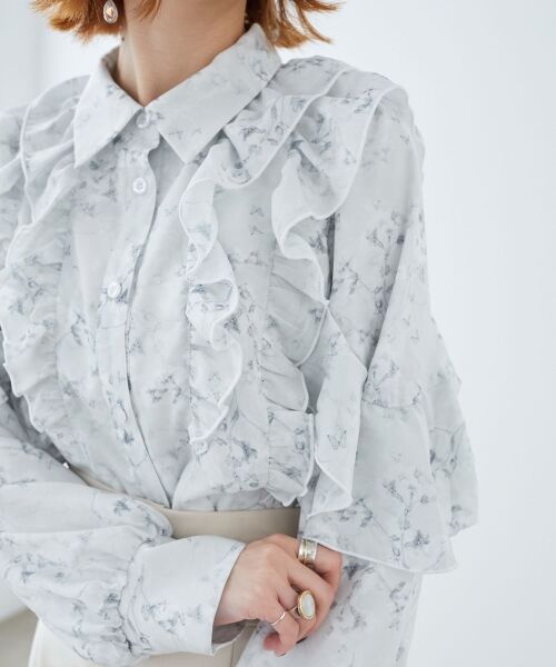 MAJESTIC LEGON / マジェスティックレゴン シャツ・ブラウス | 襟付きシアーフリルブラウス | 詳細29