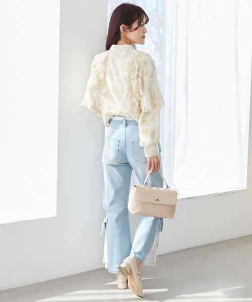 MAJESTIC LEGON / マジェスティックレゴン シャツ・ブラウス | 襟付きシアーフリルブラウス | 詳細3