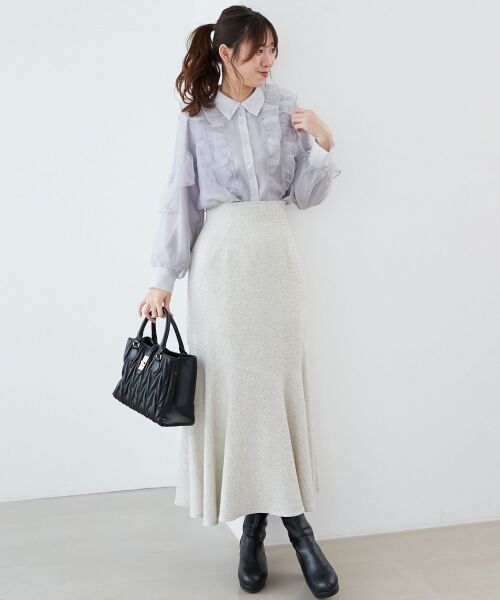 MAJESTIC LEGON / マジェスティックレゴン シャツ・ブラウス | 襟付きシアーフリルブラウス | 詳細30