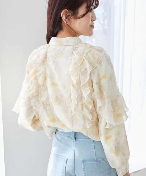 MAJESTIC LEGON / マジェスティックレゴン シャツ・ブラウス | 襟付きシアーフリルブラウス | 詳細6