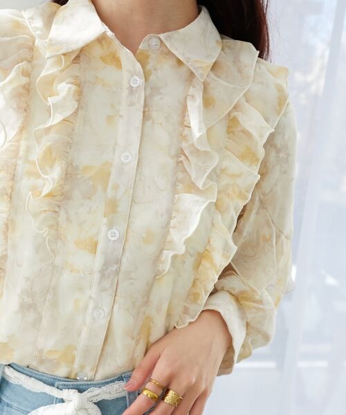 MAJESTIC LEGON / マジェスティックレゴン シャツ・ブラウス | 襟付きシアーフリルブラウス | 詳細7