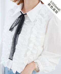 MAJESTIC LEGON / マジェスティックレゴン シャツ・ブラウス | レースリボンタイフリルブラウス