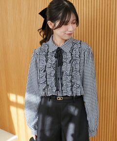 MAJESTIC LEGON / マジェスティックレゴン シャツ・ブラウス | レースリボンタイフリルブラウス