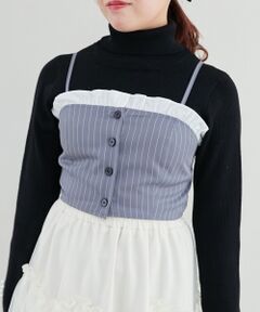 MAJESTIC LEGON / マジェスティックレゴン キャミソール・チューブトップ | バイカラーフリルトリムビスチェ