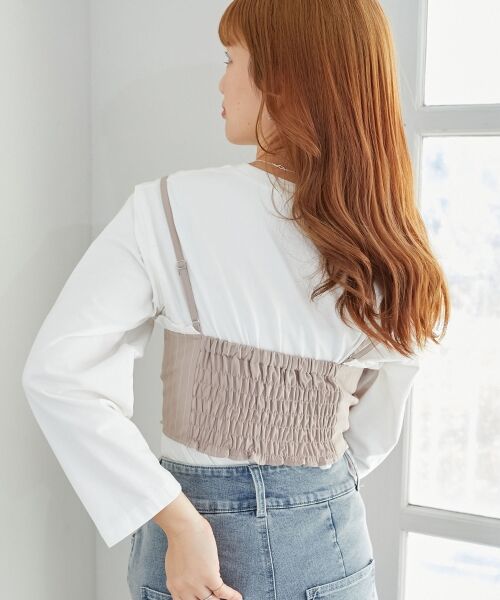 MAJESTIC LEGON / マジェスティックレゴン キャミソール・チューブトップ | バイカラーフリルトリムビスチェ | 詳細13