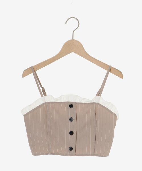 MAJESTIC LEGON / マジェスティックレゴン キャミソール・チューブトップ | バイカラーフリルトリムビスチェ | 詳細17