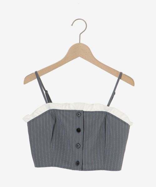 MAJESTIC LEGON / マジェスティックレゴン キャミソール・チューブトップ | バイカラーフリルトリムビスチェ | 詳細18