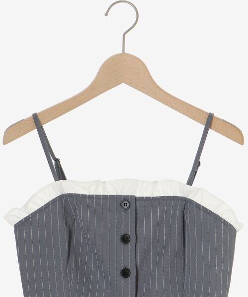 MAJESTIC LEGON / マジェスティックレゴン キャミソール・チューブトップ | バイカラーフリルトリムビスチェ | 詳細20