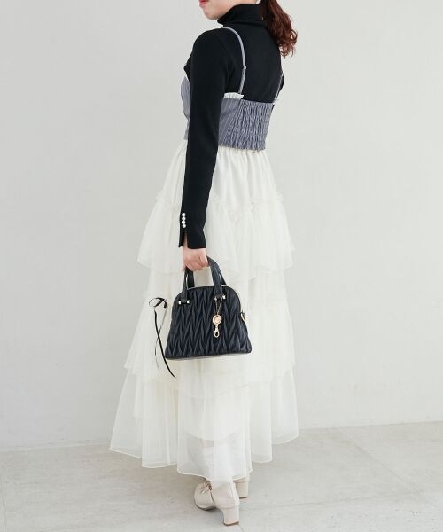 MAJESTIC LEGON / マジェスティックレゴン キャミソール・チューブトップ | バイカラーフリルトリムビスチェ | 詳細3