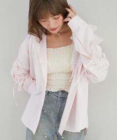 MAJESTIC LEGON / マジェスティックレゴン シャツ・ブラウス | 袖ドロストギャザーシャツ