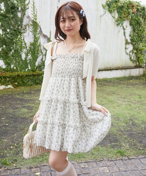 dress】花柄ミニワンピース N2553 | nanastyle