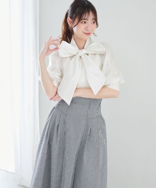 MAJESTIC LEGON/マジェスティックレゴン レディボウタイブラウス アイボリー M MAJESTIC LEGON/マジェスティックレゴン レディボウタイブラウス アイボリー M