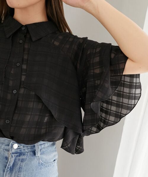 MAJESTIC LEGON / マジェスティックレゴン シャツ・ブラウス | シアーケープブラウス | 詳細14