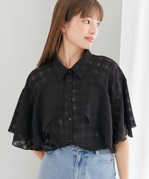 MAJESTIC LEGON / マジェスティックレゴン シャツ・ブラウス | シアーケープブラウス | 詳細24