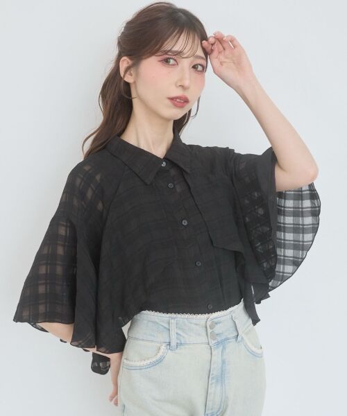 MAJESTIC LEGON / マジェスティックレゴン シャツ・ブラウス | シアーケープブラウス | 詳細4