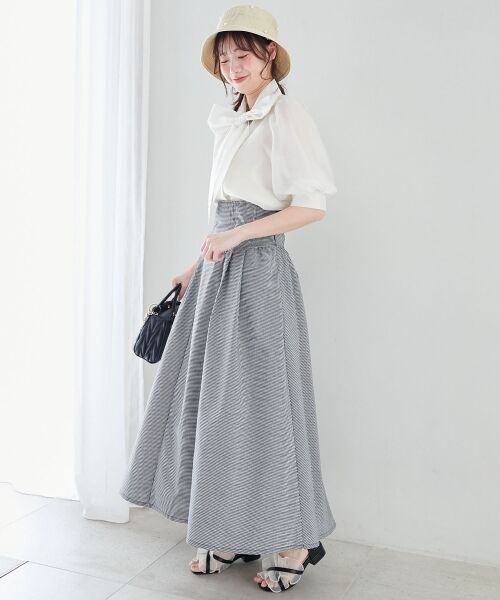 MAJESTIC LEGON / マジェスティックレゴン ロング・マキシ丈スカート | ハイウエストバックレースアップスカート | 詳細10