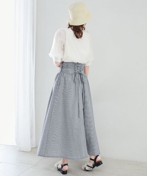 MAJESTIC LEGON / マジェスティックレゴン ロング・マキシ丈スカート | ハイウエストバックレースアップスカート | 詳細11