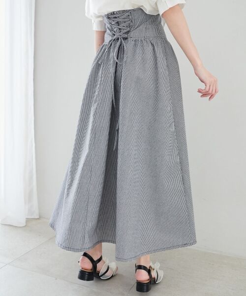 MAJESTIC LEGON / マジェスティックレゴン ロング・マキシ丈スカート | ハイウエストバックレースアップスカート | 詳細14