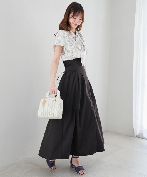 MAJESTIC LEGON / マジェスティックレゴン ロング・マキシ丈スカート | ハイウエストバックレースアップスカート | 詳細17